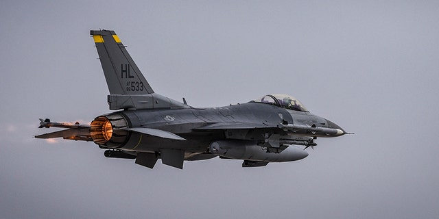 An Air Force F-16 jet crashed Wednesday at Nellis Air Force Base outside of Las Vegas, defense officials told Fox News.