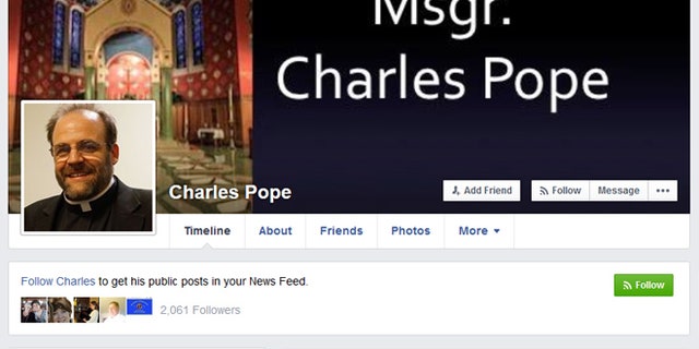 Monsignor Charles Pope now must go by "Charles Pope" on his Facebook page.