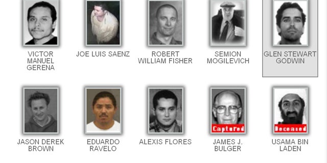 The above image is the FBI's current "Ten Most Wanted" list.