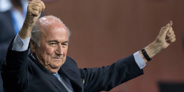 FILE - In this Friday, May 29, 2015 file photo, FIFA president Sepp Blatter after his election as President at the Hallenstadion in Zurich, Switzerland. (Patrick B. Kraemer/Keystone via AP, File)