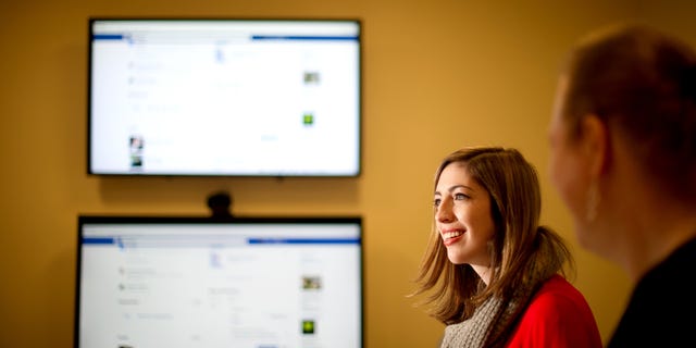 In this Wednesday, Feb. 12, 2014, photo, Facebook product manager Lexi Ross discusses expanded options for gender identification at her company's Menlo Park, Calif., headquarters. Facebook announced Thursday it is adding a customizable profile option with about 50 different terms people can use to identify their gender. (AP)