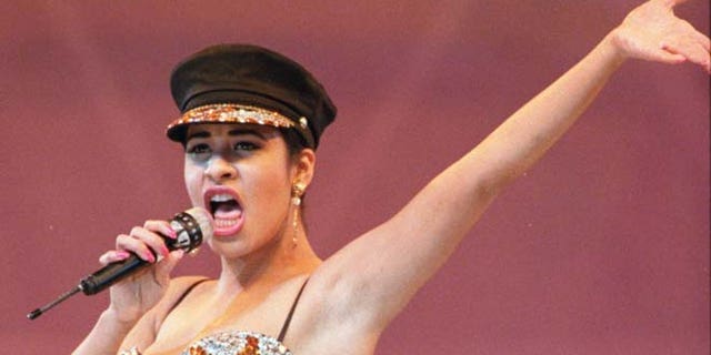 Late Selena Quintanilla performing at the Houston Livestock Show and Rodeo on Feb. 28, 1993.