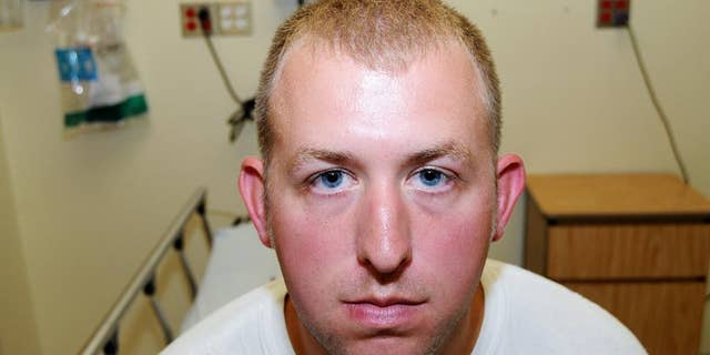 Police officer Darren Wilson during his medical examination after he fatally shot Michael Brown, in Ferguson, Mo.