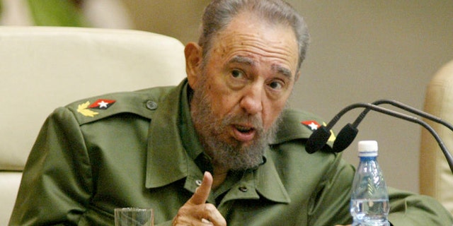 President Fidel Castro attends an anti-terrorism conference in Havana, Cuba, Saturday, June 6, 2005. For decades, participants said, the United States has been behind efforts to suppress leftist movements in Latin America, from the backing of the region's violent, right-wing military dictatorships in the 1970s and 1980s to the current meddling in the politics of liberal-led countries. The policy, they said, has again reared its head with the current handling of a Cuban militant wanted in Venezuela for an airliner bombing _ the issue that spawned the conference, originally a three-day event that host Castro extended to run a fourth day Sunday. (AP Photo/Jorge Rey)