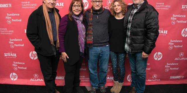 FILE - In this Jan. 25, 2015 file photo, author/producer Lawrence Wright, from left, former Scientology church member Spanky Taylor, director Alex Gibney, Sara Bernstein, Senior VP of Programming for HBO Documentaries and former Scientology church member Mike Rinder attend the premiere of "Going Clear: Scientology and the Prison of Belief" during the 2015 Sundance Film Festival in Park City, Utah. Rinder’s story is one of the eight former church members that make up the emotional arc of the documentary, “Going Clear: Scientology and the Prison of Belief,” which opens in theaters Friday, March 13, and will air on HBO on March 29. (Photo by Arthur Mola/Invision/AP, File)
