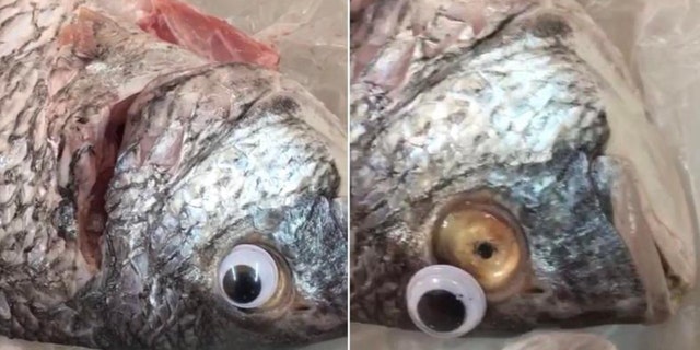 A woman reportedly discovered the deceitful practice while washing the fish.