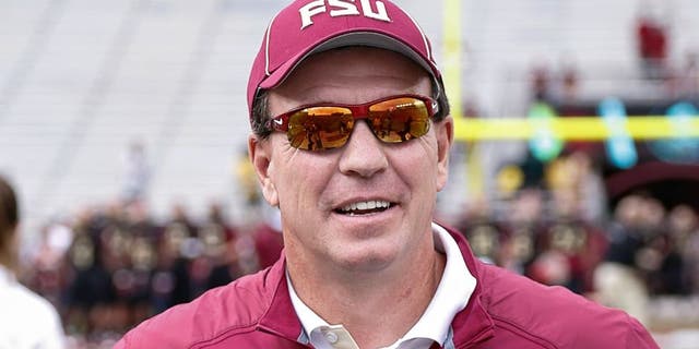 TALLAHASSEE, FL - NOVEMBER 21: Head Coach Jimbo Fisher of the Florida State Seminoles before the game against the Chattanooga Mocs at Doak Campbell Stadium on Bobby Bowden Field on November 21, 2015 in Tallahassee, Florida. The 16th ranked Florida State Seminoles defeated Chattanooga Mocs 52 to 13. (Photo by Don Juan Moore/Getty Images) *** Local Caption *** Jimbo Fisher
