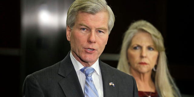 Jan. 21, 2014: Former Virginia Gov. Bob McDonnell speaks during a news conference in Richmond, Va., accompanied by his wife, Maureen.