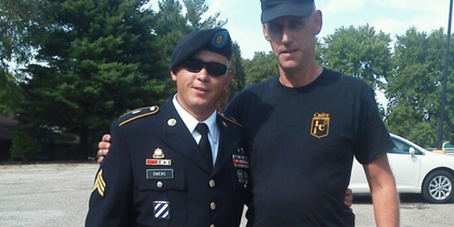 This undated family photo provided by Glen Welton shows U.S. Army Sgt. Tim Owens, left, of Effingham, Ill., with his cousin Glen Welton. Owens was one of three people killed by a shooter at Fort Hood, Texas on Wednesday, April 2, 2014. The shooter, identified as Ivan Lopez, also wounded 16 others before shooting himself, according to authorities. (AP Photo/Courtesy of the Owens family)