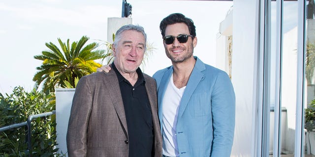 Actors Robert De Niro and Edgar Ramirez pose for portrait photographs for the film Hands of Stone at the 69th international film festival, Cannes, southern France, Tuesday, May 17, 2016. (AP Photo/Joel Ryan)