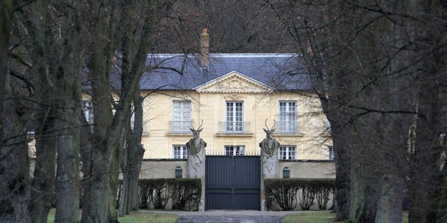 January 19, 2014: A view of the official residence La Lanterne, in Versailles, west of Paris, where France's first lady Valerie Trierweiler is reported to be resting. (AP Photo/Christophe Ena)