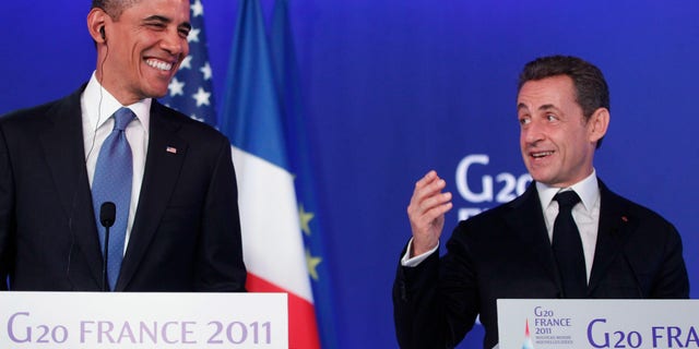 Presidents Barack Obama and Nicolas Sarkozy during a joint press conference at last weeks G20 summit in Cannes, France. Microphones picked up banter between the two leaders before the start of the conference in which they were heard making disparaging comments about Israeli Prime Minister Benjamin Netanyahu.