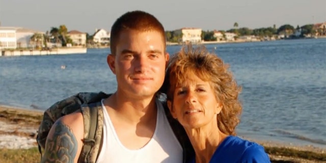 Frank Gross with his mother Toni, who has been volunteering at Fisher House