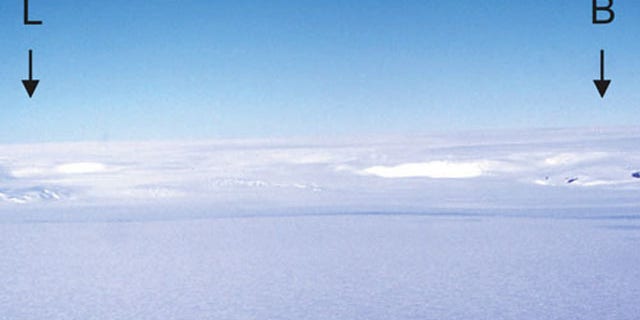 The Franklin Mountains in West Texas were once part of Coats Land in Antarctica, according to Staci Loewy, a geochemist at California State University. This photo shows Coats Land with its only rock outcrops, Littlewood (L) and Bertrab (B) nunataks -- icy explosed ridges.