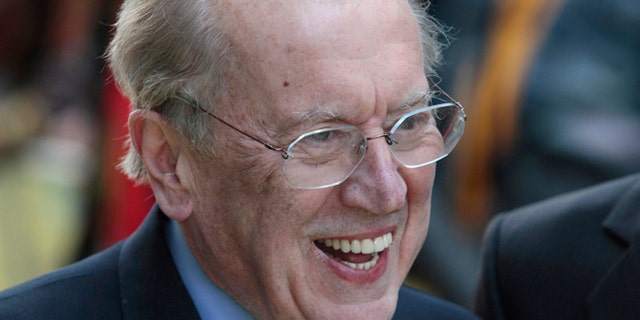May 9, 2011: Broadcaster Sir David Frost poses for the photographers as he arrives for the European premiere of the 'Fire in Babylon' film at a central London cinema.