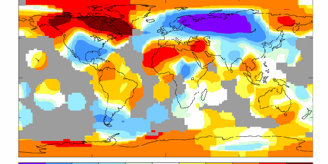 Maps from NASA's GISS reveal temperatures where no data exist, thanks to mathematical extrapolation of data.