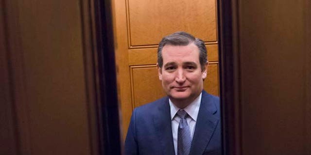 Sen. Ted Cruz, R-Texas, leaves the Senate Gallery on Capitol Hill in Washington, Jan. 20, 2016.