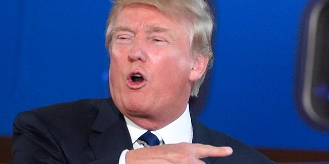 Sept. 16, 2015: Republican presidential candidate Donald Trump, speaks during the CNN Republican presidential debate at the Ronald Reagan Presidential Library and Museum in Simi Valley, Calif. (AP Photo/Mark J. Terrill)