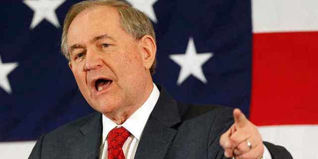 April 17, 2015: Ex-Virginia Gov. Jim Gilmore speaks at a Republican Leadership Summit in Nashua, N.H.