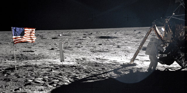 July 20, 1969: Astronaut Neil A. Armstrong, Apollo ll mission commander, during the historic first walk on the lunar surface.