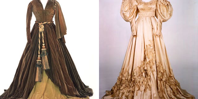 Two of the famous 'Gone With the Wind' costumes are in need of repair.