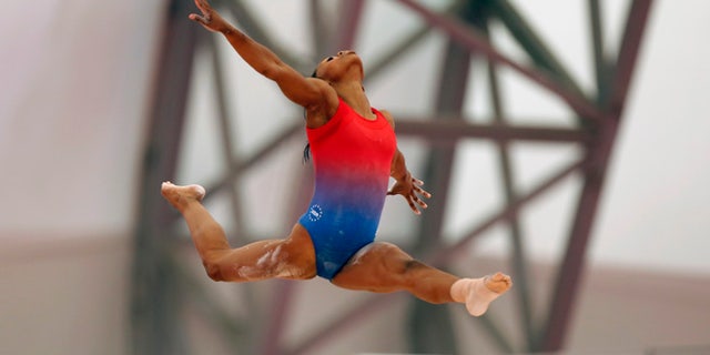 Gabby Douglas training at the London games in 2012.