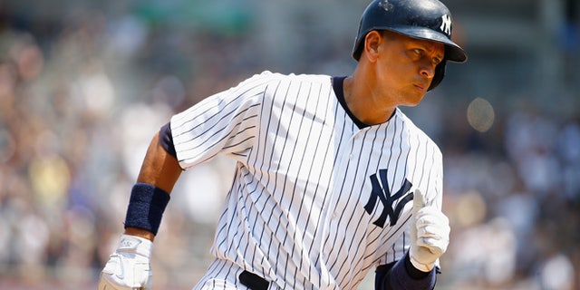 NEW YORK, NY - MAY 27: Alex Rodriguez #13 of the New York Yankees rounds the bases after hitting a three-run home run against Chris Young #32 of the Kansas City Royals in the third inning during their game at Yankee Stadium on May 27, 2015 in New York City. Rodriguez's three-run home run gave him 1,995 RBIs, moving him past Lou Gehrig on the all-time RBI list. (Photo by Al Bello/Getty Images)