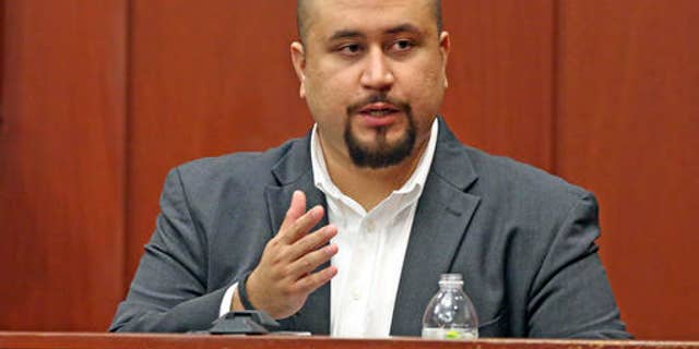 FILE - In this Sept. 13, 2016 file photo, George Zimmerman looks at the jury as he testifies in a Seminole County courtroom in Orlando, Fla. Authorities say a sheriff's deputy ordered Zimmerman to leave a central Florida bar, Wednesday, Nov. 9, after Zimmerman accused a black customer of hitting him and used a racial slur. (Red Huber/Orlando Sentinel via AP, Pool)