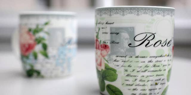 Coffee cups with a small Hitler portrait are pictured in Bielefeld Germany, Thursday, April 10, 2014. A small German furniture chain says it inadvertently ordered several thousand of these coffee cups bearing a faint portrait of Adolf Hitler from China. Christian Zurbrueggen, co-owner of the Zurbrueggen chain, told German news agency dpa on Thursday that 175 of the offending cups were sold before customers pointed out the problem. Zurbrueggen said: “I want to take the cups out of circulation.” The remaining 4,825 cups have been destroyed and he says he’s offering a 20-euro (US dollar 27.60) voucher for the return of the others, sold for 1.99 euros each. (AP Photo/dpa, Oliver Krato)