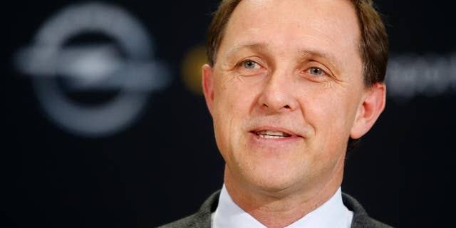 FILE - In this Nov. 21, 2012 file picture then vice CEO of Opel Thomas Sedran speaks during a news conference in Ruesselsheim, Germany. Volkswagen AG is hiring the top strategy executive from competitor Opel as it seeks to recover from a scandal over its cheating on U.S. diesel emissions tests, the company announced Monday Oct. 26, 2015. Taking on Thomas Sedran as Volkswagen's new chief of corporate strategy brings another outside voice to the company as it re-examines its culture in the wake of the scandal. (AP Photo/Michael Probst,file)
