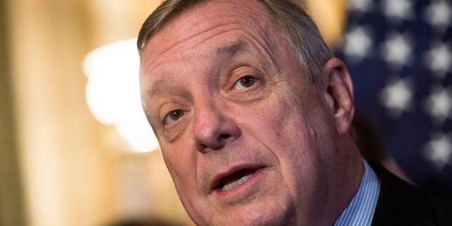 WASHINGTON, DC - DECEMBER 10: Sen. Dick Durbin (D-IL) speaks during a news conference to discuss U.S. President Barack Obama's executive order on immigration, on Capitol Hill, December 10, 2014 in Washington, DC. President Obama traveled to Nashville, Tennessee on Tuesday, where he defended his actions on immigration and again called on Congress to pass an immigration bill. (Photo by Drew Angerer/Getty Images)