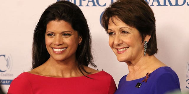 BEVERLY HILLS, CA - FEBRUARY 26: Actresses Andrea Navedo (L) and Ivonne Coll attend the 19th Annual National Hispanic Media Coalition Impact Awards Gala at Regent Beverly Wilshire Hotel on February 26, 2016 in Beverly Hills, California. (Photo by JC Olivera/Getty Images for National Hispanic Media Coalition)