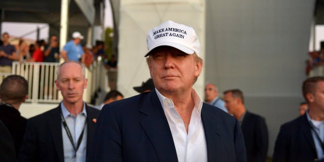 Donald Trump at Trump National Doral Blue Monster Course on March 6, 2016 in Doral, Florida.