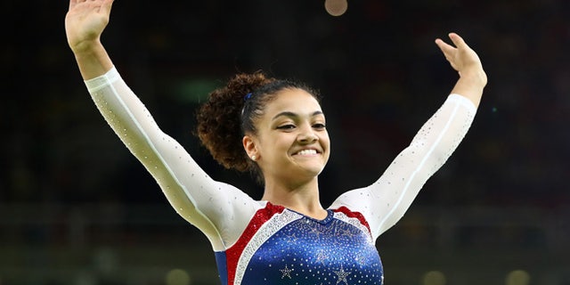RIO DE JANEIRO, BRAZIL - AUGUST 17: Laurie Hernandez of the United States performs during the Gymnastics Rio Gala on Day 12 of the 2016 Rio Olympic Games on August 17, 2016 in Rio de Janeiro, Brazil. (Photo by Clive Brunskill/Getty Images)