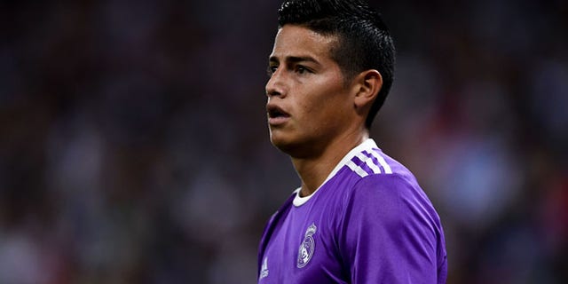 BARCELONA, SPAIN - SEPTEMBER 18: James Rodriguez of Real Madrid CF looks on during the La Liga match between RCD Espanyol and Real Madrid CF at the RCDE stadium on September 18, 2016 in Barcelona, Spain. (Photo by David Ramos/Getty Images)