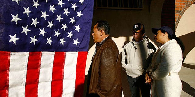 LOS ANGELES, CA - FEBRUARY 05:  Voters go to the polls for Super Tuesday primaries in the predominantly Latino neighborhood of Boyle Heights on February 5, 2008 in Los Angeles, California. Latinos are an increasingly important factor in California where they are expected to account for 14 percent of the vote and tend to favor presidential hopeful Sen. Hillary Clinton (D-NY) over rival Sen. Barack Obama (D-IL). At 44 million, Latinos make up15 percent of the US population, the nation's largest minority group according to the latest Census Bureau estimates.  (Photo by David McNew/Getty Images)