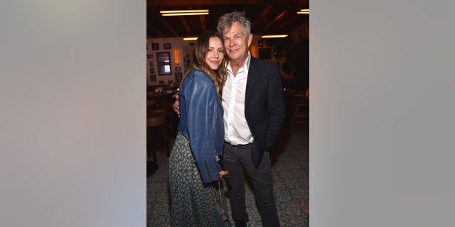 Katharine McPhee and David Foster attend Barbra Streisand's 75th birthday at Cafe Habana on April 24, 2017 in Malibu, California.