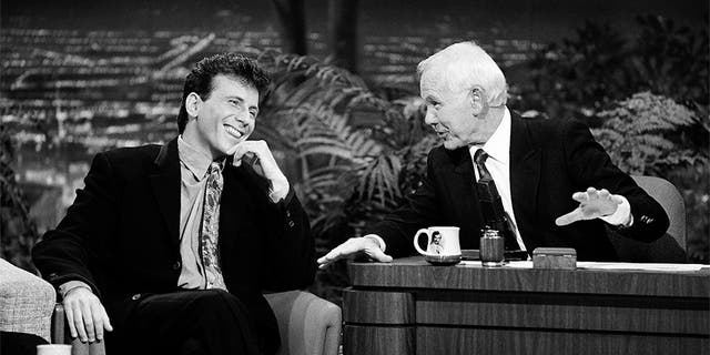 Comedian Paul Reiser during an interview with host Johnny Carson on November 8, 1990.