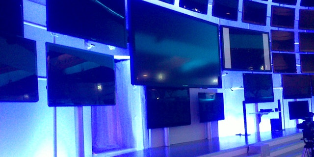 Panasonic has unveiled a gigantic television measuring almost 13 feet across at the annual Consumer Electronics Show in Las Vegas.