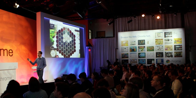 Sundar Pichai, Vice President for Product Management, demonstrates the new Google Chrome operating system in San Francisco, Tuesday, Dec. 7, 2010.