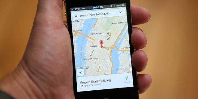 FAIRFAX, CA - DECEMBER 13: The Google Maps app is seen on an Apple iPhone 4S on December 13, 2012 in Fairfax, California. Three months after Apple removed the popular Google Maps from its operating system to replace it with its own mapping software, a Google Maps app has been added to the iTunes store. Apple Maps were widely panned in tech reviews and among customers, the fallout resulting in the dismissal of the top executive in charge of Apple's mobile operating system. (Photo by Justin Sullivan/Getty Images)