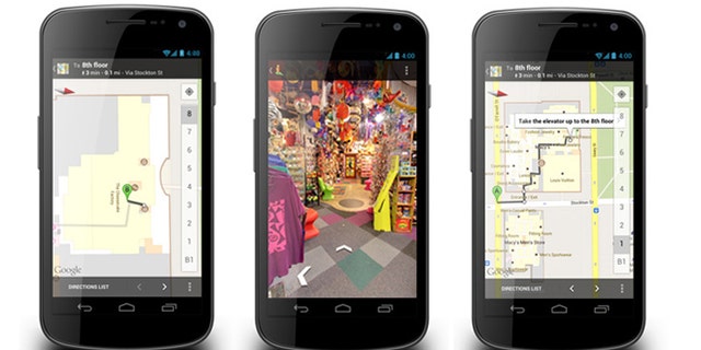 May 9, 2012: A new update to Google Maps offers not just maps of indoor locations but walking directions within buildings.