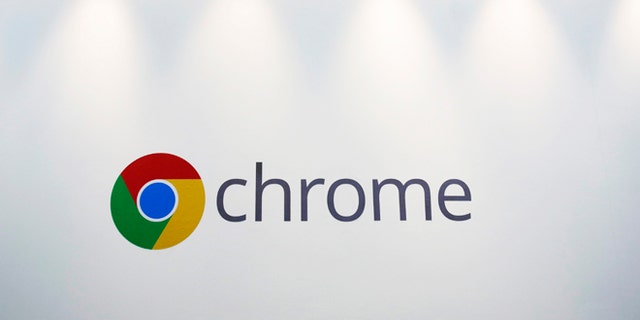 File photo - Oct. 8, 2013: The Chrome logo is displayed at a Google event in New York to unveil a $279 Chromebook.