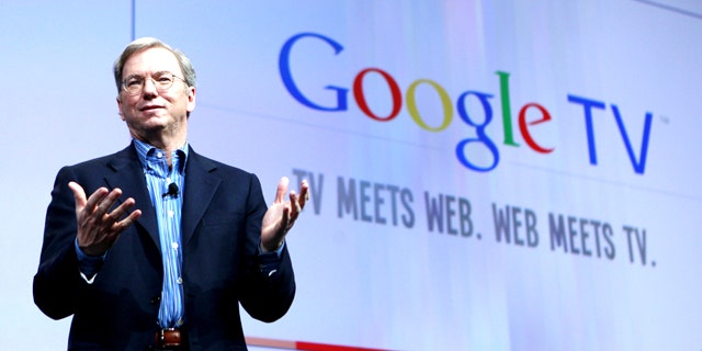 May 20, 2010: Google CEO Eric Schmidt talks about Google TV at the Google conference in San Francisco. Google Inc. believes it has come up with the technology to unite Web surfing with channel surfing on televisions.