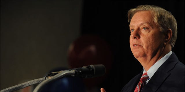 FILE: Nov. 4, 2014: Sen. Lindsey Graham, R-S.C., after being re-elected, in Columbia, S.C.