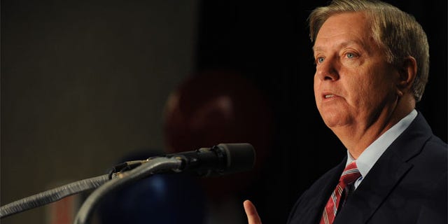 FILE: Nov. 4, 2014: Sen. Lindsey Graham, R-S.C., after being re-elected, in Columbia, S.C.
