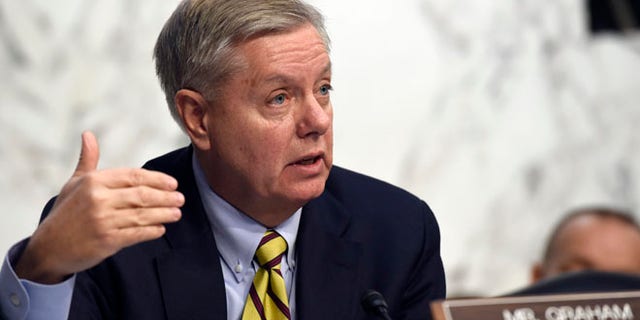 FILE: Jan. 28, 2015: Sen. Lindsey Graham, R-S.C., speaks on Capitol Hill in Washington, D.C.