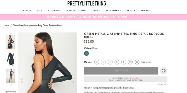 green metallic asymmetrical ring detail bodycon dress