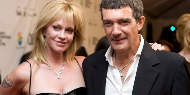 This Sept. 7, 2008 file photo shows actors Antonio Banderas, right, and his wife Melanie Griffith at the gala premiere of "The Other Man" at the Toronto International Film Festival in Toronto.