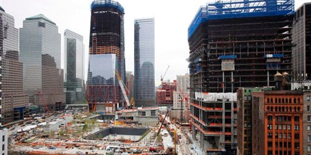 May 2: Work continues at the World Trade Center site and the Freedom Tower in New York.